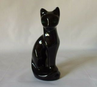 Vtg Artmark Black Siamese Cat Green Eyes Ceramic Figure Made In Taiwan