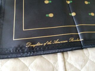 Daughters Of The American Revolution Black Scarf With Pinapples
