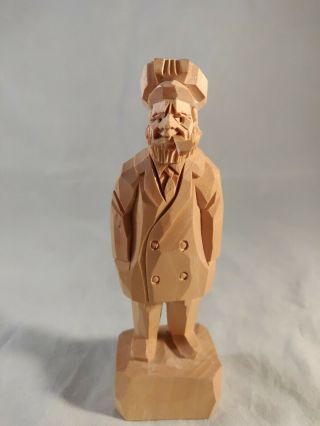 Vintage Figurine " Sea Captain " - - Hand Carved - J.  D.  Doyle - Signed - 5 " Tall - Natural