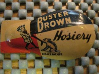 Vintage Buster Brown And Tige Tin Clicker Hosiery Reg.  U.  S.  Pat.  Off.  Great Cond