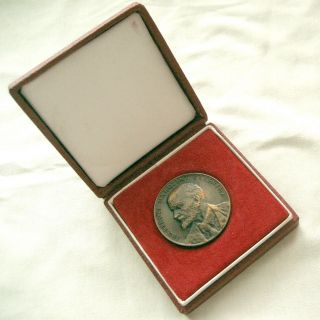 Czechoslovakia Lenin Bronze Table Medal 100 Year Birthday Anniversary Cased