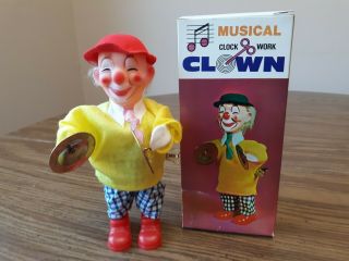Vintage Musical Clock - Work Wind Up Clown