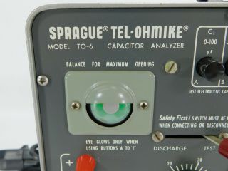 Sprague TO - 6 Tel - Ohmike Vintage Capacitor Analyzer Tester Looks Great 2