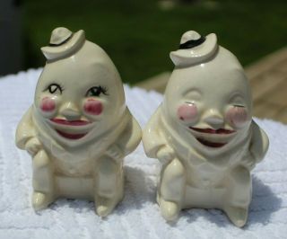 Vintage Anthropomorphic Fancy Egg Men Salt And Pepper Shakers - Japan