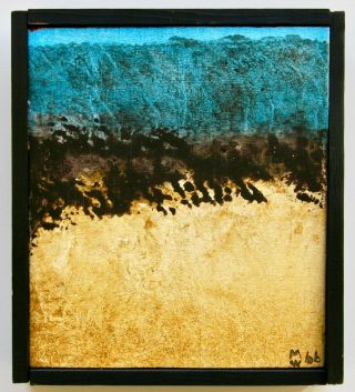 Mac Wells (am 1925 - 2009) " Beach,  " 1966,  Mcm,  Listed,  Estate Of Artist,  Oil/board