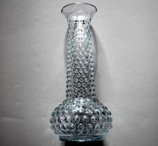 Vintage Bud Vase - - E.  O.  Brody Co.  7 1/2 Inches Tall Hobnail - - Clear Glass