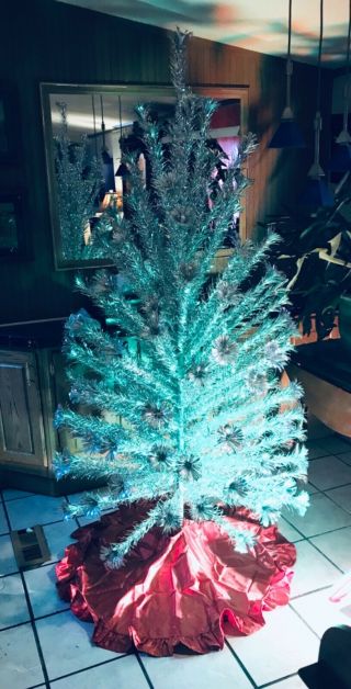 Vintage The Sparkler Pom Pom Aluminum Christmas Tree 120 Branches 7’