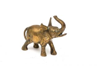 Detailed Vintage Solid Brass Heavy Indian Elephant Sculpture Statue Figurine