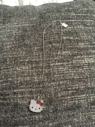 Hello Kitty Sterling Silver Cz Necklace