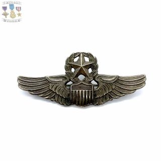 Korean War U.  S.  Air Force 2” Command Pilot Wings Badge Sterling Silver Ns Meyer