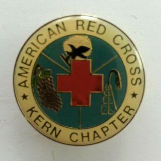 American Red Cross Pin Kern Co California Bakersfield Chapter Vest Lapel Pin