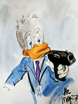 Val Mayerik Signed Howard The Duck Hand Painted Comic Art One Of A Kind