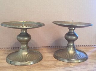Brass Vintage Candle Stick Holders 3 1/4” Tall