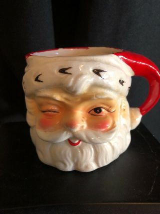 Vintage Inarco Winking Santa Claus Mug Mid Century Christmas E - 182