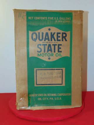 Vintage Quaker State Motor Oil 5 Gallon Can Box This Is Box Only