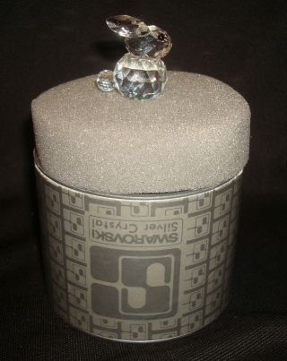 Swarovski Silver Crystal Glass Easter Bunny Rabbit Baby 1 ⅛” Mini Figurine W/box