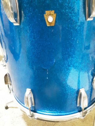 Vintage Ludwig 16 " Blue Sparkle Floor Tom Drum