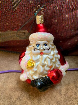Christopher Radko Santa Glass Christmas Ornament "