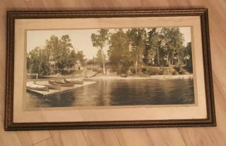 Vintage Photograph Pickford’s Camps By Cd Mosher,  Rangeley Lake,  Me Adironack