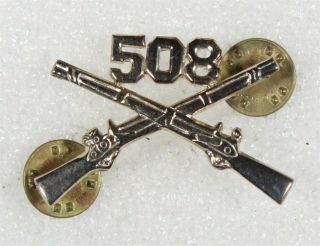 Army Collar Pin: 508th Airborne Infantry Regt Officer - 1950 