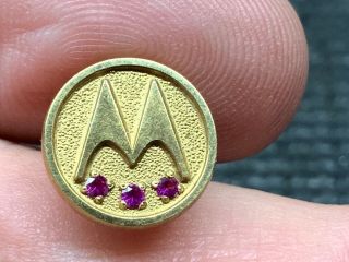 Motorola 1/20 12k Gold Triple Ruby 30 Years Of Service Award Pin.  Pin