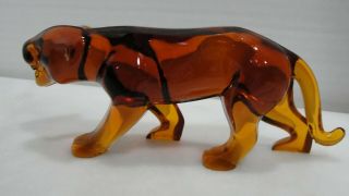 Collectible 7 " Long Amber Panther Cat Figurine