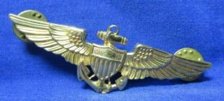 Korean To Vietnam War 1/20 10k Gold Navy Naval Aviator Pilot Wings Badge