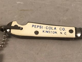 Vintage Pepsi Cola Co Kinston North Carolina Pen Knife Keychain The Ideal Usa