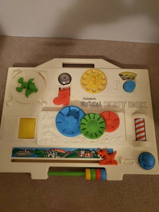 Vintage 1977 Playskool Musical Busy Box Crib Toy