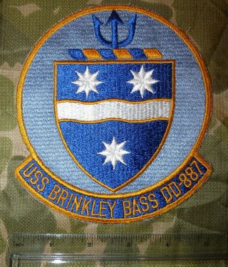 Korean War Era Embroidered Uss Brinkley Bass Dd - 887 Destroyer Patch