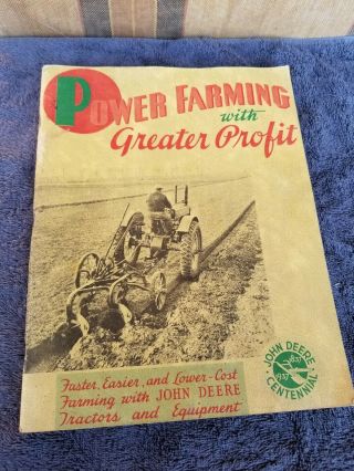 1937 John Deere Power Farming Advertising Sales Brochure 112 Pgs