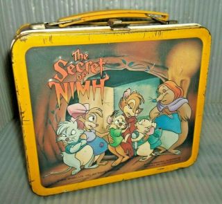 1982 The Secret Of Nimh Metal Lunch Box Animated Movie Lunchbox Box
