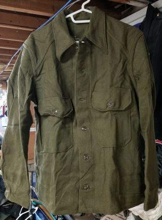 Shirt,  Field,  Wool,  Olive Green - 108 Size Medium
