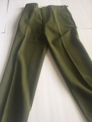 Vintage M1951 Wool Field Trousers Og - 108 Olive Green Pants Large 55 - T - 35650 - 55