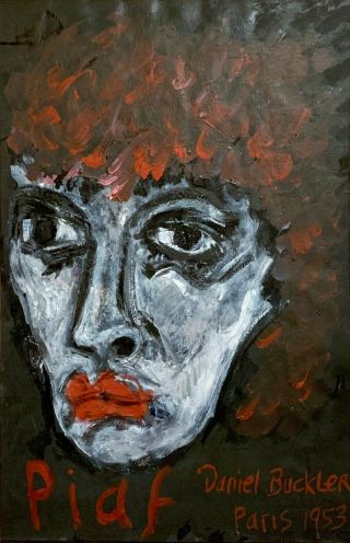 Daniel Buckler 20th C.  American Pa Abstract Expressionist Painting Edith Piaf