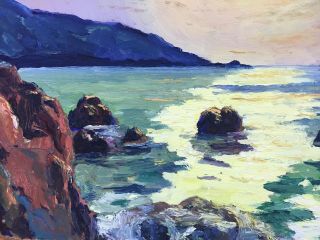 Sunset,  Cornish Coast,  British American Artist George Turland Goosey