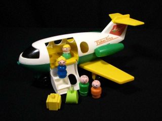 Vintage Fisher Price Play Family Little People Jetliner Complete Plane Airplane