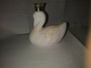 Avon White Swan With Gold Crown Perfume Bottle (charisma) (see Others) Some Left