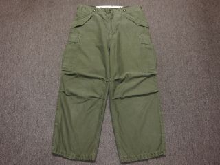 Vtg 50s Korea Us Army Military M51 Cotton Field Trouser Pants Og107 M M/s 35/26