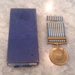 Korean War Service Pin Medal Korea Bar United Nations Badge Ribbon Pin W/ Box