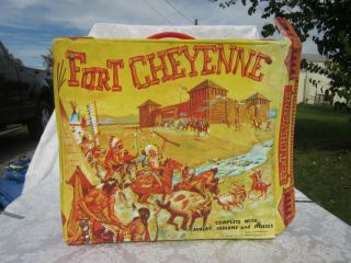 Vintage Ideal 1960s Fort Cheyenne Play Set With Figures & Accessories