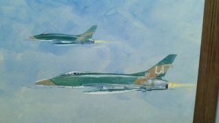 P.  E.  Peters November 1968 Vietnam War Air Force Jet 112 Liasan watercolor EC 2