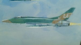 P.  E.  Peters November 1968 Vietnam War Air Force Jet 112 Liasan watercolor EC 3