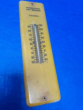 Orig 1960s Dulux Enamel Paint Metal Advertising Wall Thermometer