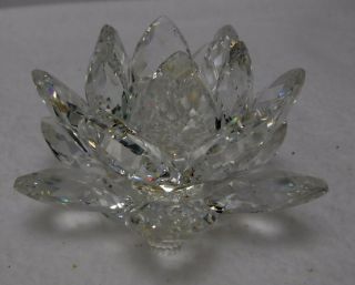 Swarovski Crystal Medium Water Lily Candleholder - Sc Mark - 2 " Tall X 3 " Wide