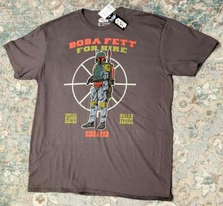 Boba Fett For Hire Star Wars Gray T - Shirt Xl With Tag
