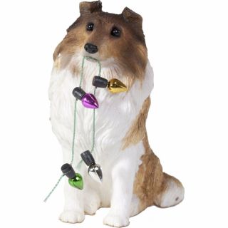 Sandicast Sable Collie Holding Holiday Lights - Ornament (xso03201)