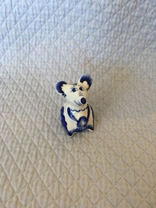 Gzhel Mouse Rat Porcelain Figurine Souvenir Handmade Symbol Year 2020