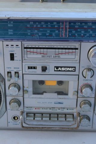 VINTAGE LASONIC TRC - 920 BOOMBOX SINGLE CASSETTE AM FM GHETTO BLASTER RADIO 80s 2