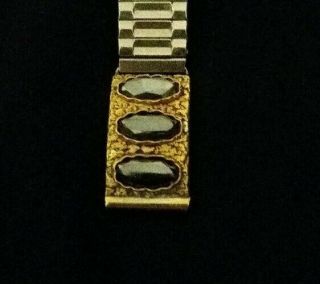 Vintage Handcrafted 10k Gold & Gold Nugget & Hematite Watch Band Yukon Canada